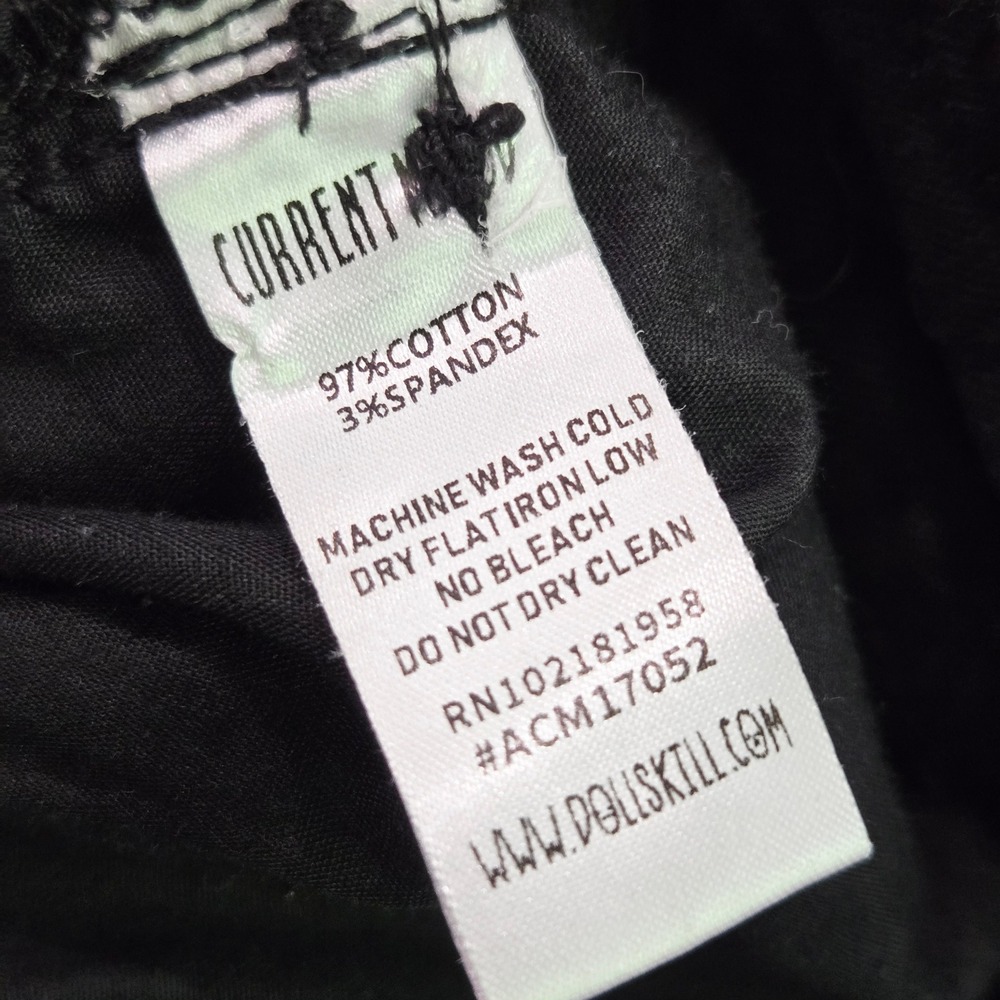 Current Mood Dolls Kill Black Jeans Womens Medium Patch Lace Up Punk Goth Skinny - Picture 16 of 16